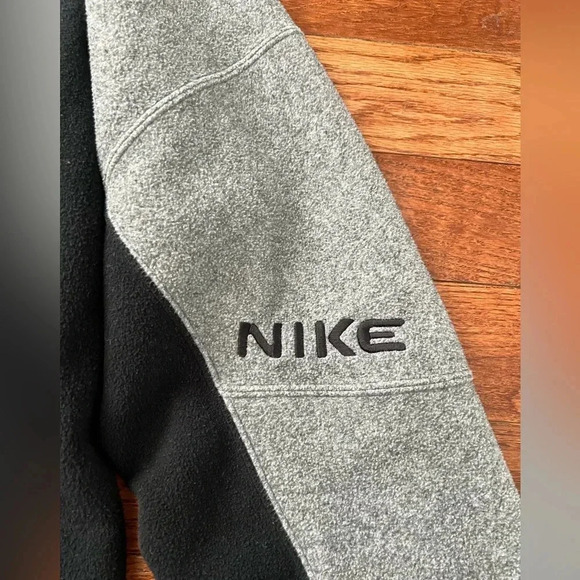 Vintage Men’s Nike Fleece Quarter Zip Sweatshirt Black/Gray Sz XXL - Picture 4 of 13